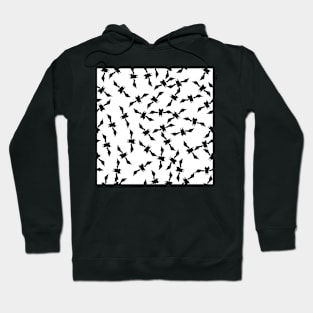 Bats in flights black and white pattern Hoodie